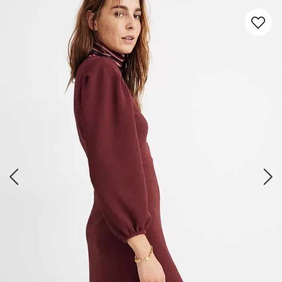 NWT Madewell Texture & Thread Crepe Balloon-Sleeve Dress - Picture 2 of 6